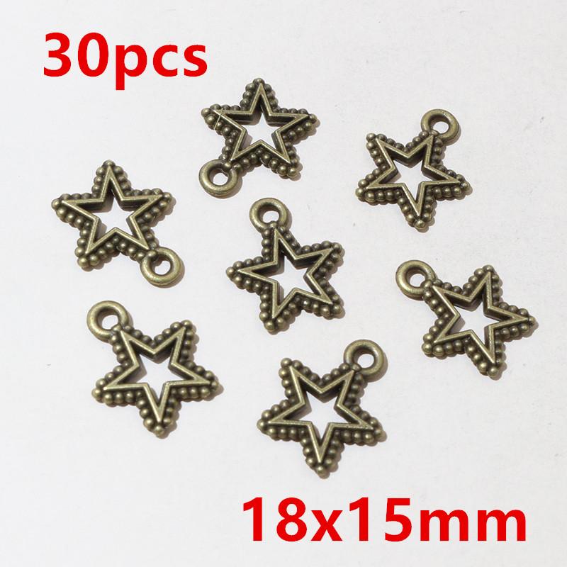10-50pcs Alloy Metal Star Charms Pendant for Necklace Bracelet Earrings DIY Jewelry Making Accessories Findings Crafts