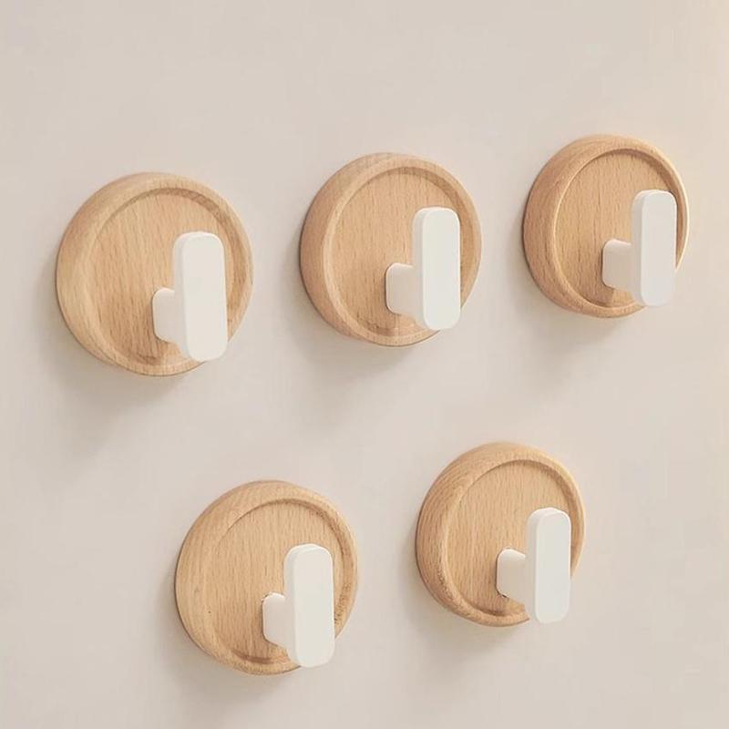 Walnut Wood Coat Rack Hooks Black Wall Hangers For Hanging Keys Clothes Bathroom Robe And Towels And Entryway