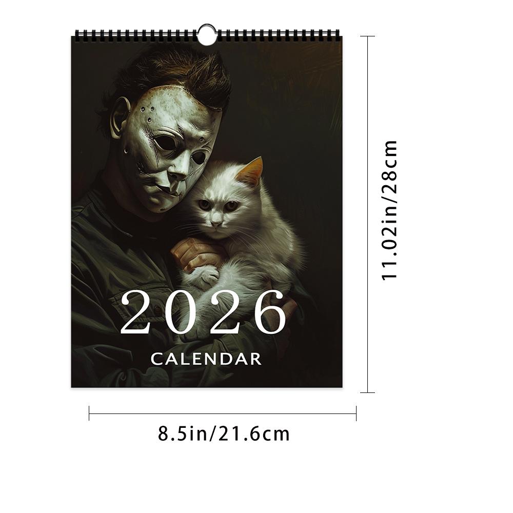 

1 шт. настенный календарь на 2026 год, ужасно-забавный дизайн, 12 уникальных красивых узоров, идеальный подарок на день рождения, Рождество, Новый год