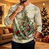 Men's Christmas Long Sleeve Shirt with Printed Design