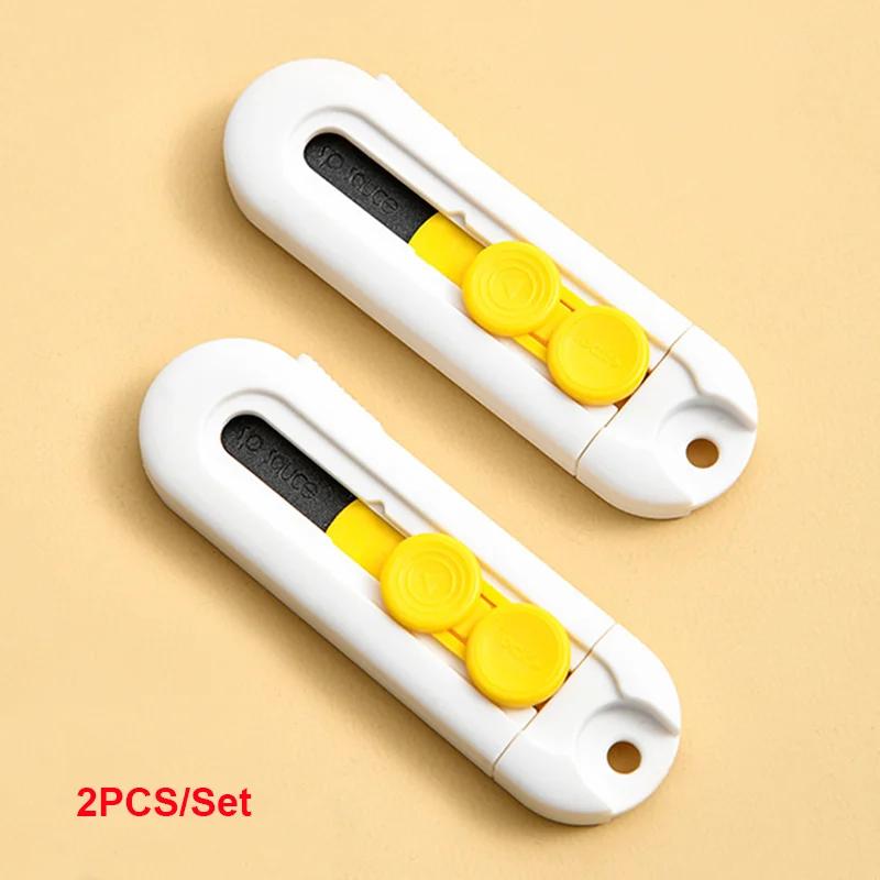 Magnetic Mini Box Cutter Portable Paper Cutter Cute Folding Knife Pocket Knife Replaceable Blade for Opening Envelope Carton