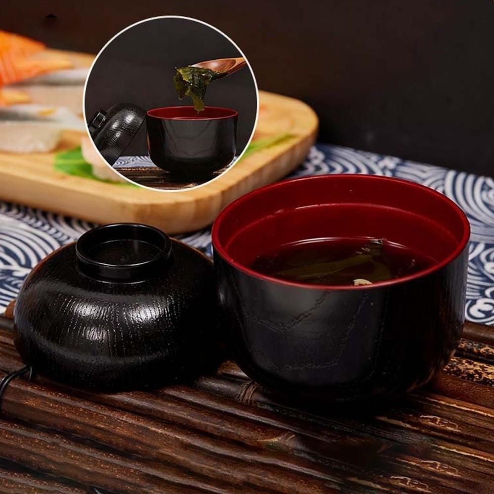 With Cover Miso Soup Bowl Tableware Soup Serving Japanese Rice Bowl Traditional Rice Serving Soup Bowl with Lid