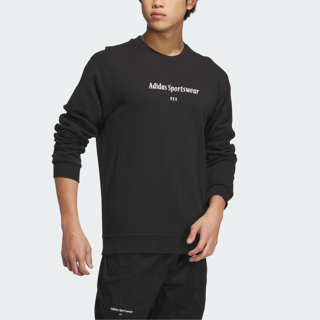 Adidas Sportswear Lounge Sweatshirt With Letter Print And Crew Neck Men Tops Black IQ1369