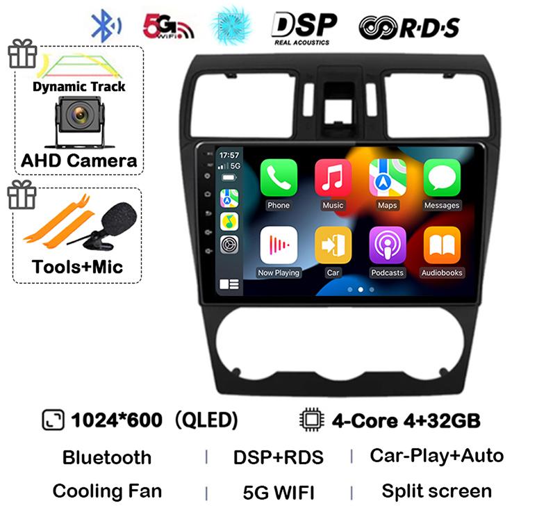 Android 14 Carplay For Subaru Forester 4 SJ XV 2012 2013 2014 2015 Car Radio Multimedia Player GPS Stereo 360 Camera Head Unit