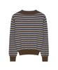 Nigaennikol Multi Stripe V-Neck Collar Knit_Brown