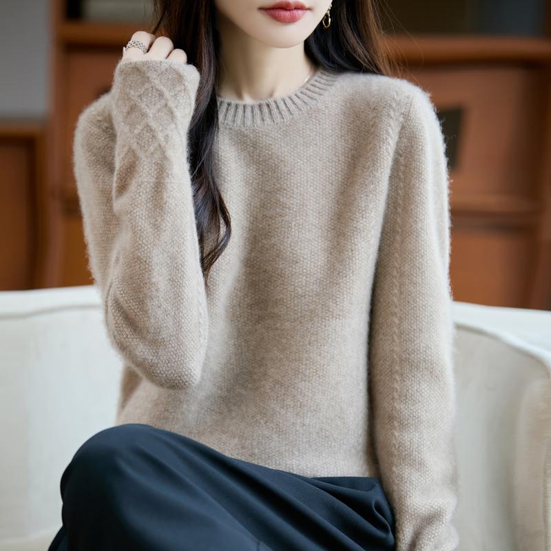Dámský kašmírový svetr Kašmír Qinghe 30% kašmír 70% vlna podzimní a zimní pulovr hřejivý a módní