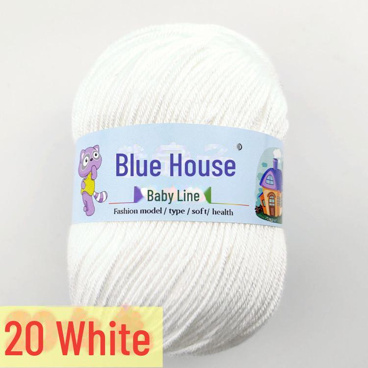 Blue Barbie Baby Yarn - 6-Strand, DIY Hand-Woven for Scarves and Slippers, Fine Hook
