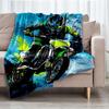Off-road Motorcycles Theme Printed Blanket - Perfect for Couch, Bed, Travel & Outdoor Use | Machine Washable, Cozy & Durable.