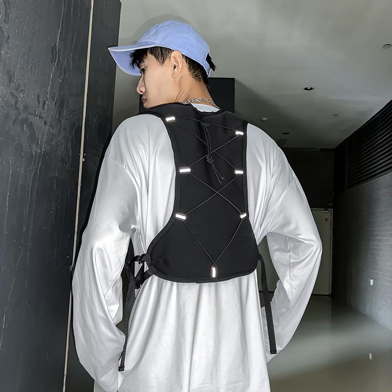 Gilet da Lavoro Riflettente Tattico Zhi Neng Feng Transfrontaliero con Tasche Leggere per Ciclismo e Corsa