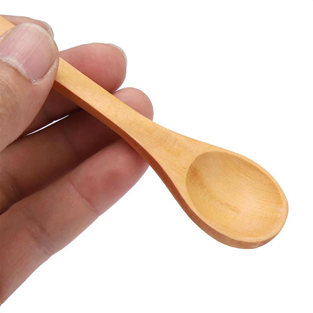 30pcs Mini Natural Wooden Children Spoon Kitchen Condiment Tool
