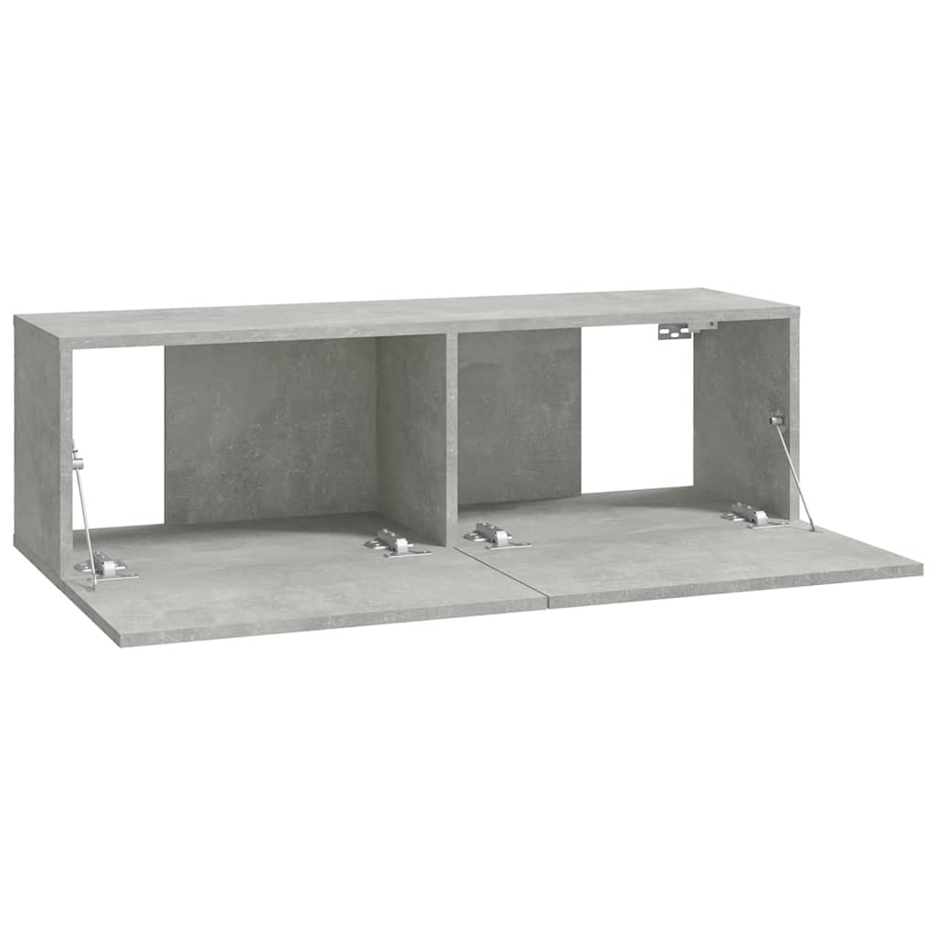 TV Wall Cabinets 2 pcs Concrete Grey 100 x 30 x 30 cm Particleboard