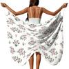 Women's Floral Print Swim Cover Up Wrap Dress with Cross Shoulder Straps Lightweight Soft Fabric for Beach Pool Resort