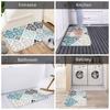 Scroll Damask Pattern Teals Browns White Anti-slip Doormat Floor Mat  Carpet Rug for Kitchen Entrance Home Balcony Footpad Mats