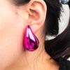 Extra Large 3pair Acrylic Chunky Waterdrop Earring Dupes for Women Metallic Color Teardrop Y2K Earring Hoops Jewelry Lightweight