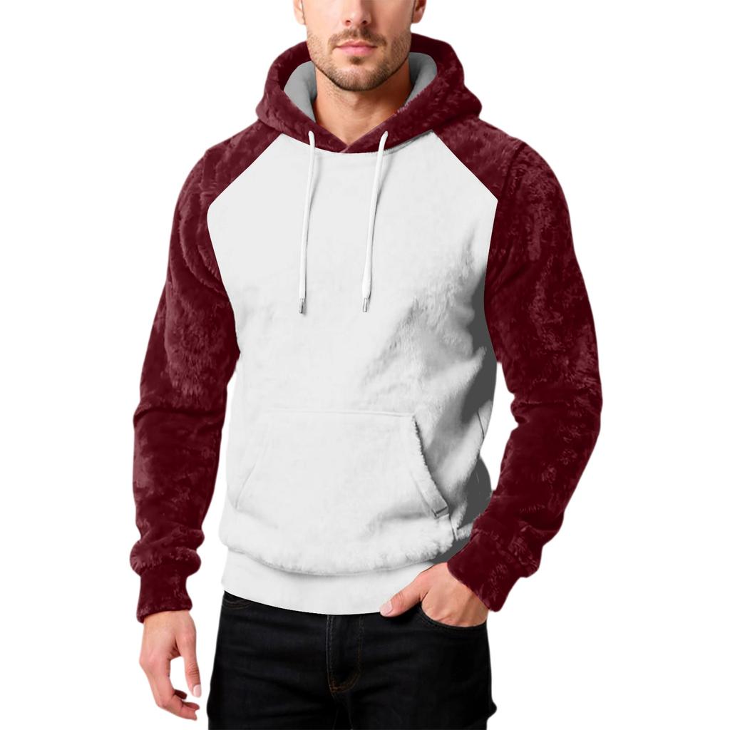 Herrenmode Freizeit Kapuzenpullover Kapuze Plüsch Lange Ärmel
