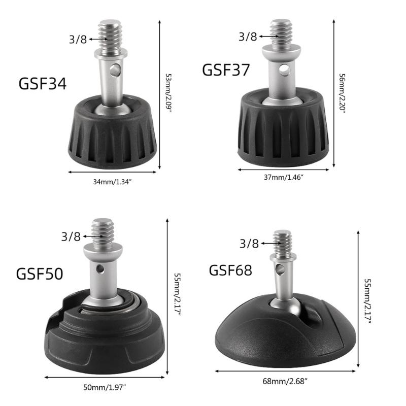 Universal Rubber Foot Pad, 3/8'' Screw Anti-skid Foot Spike Feet Mat Photography Accessories for Camera Monopod Tripod