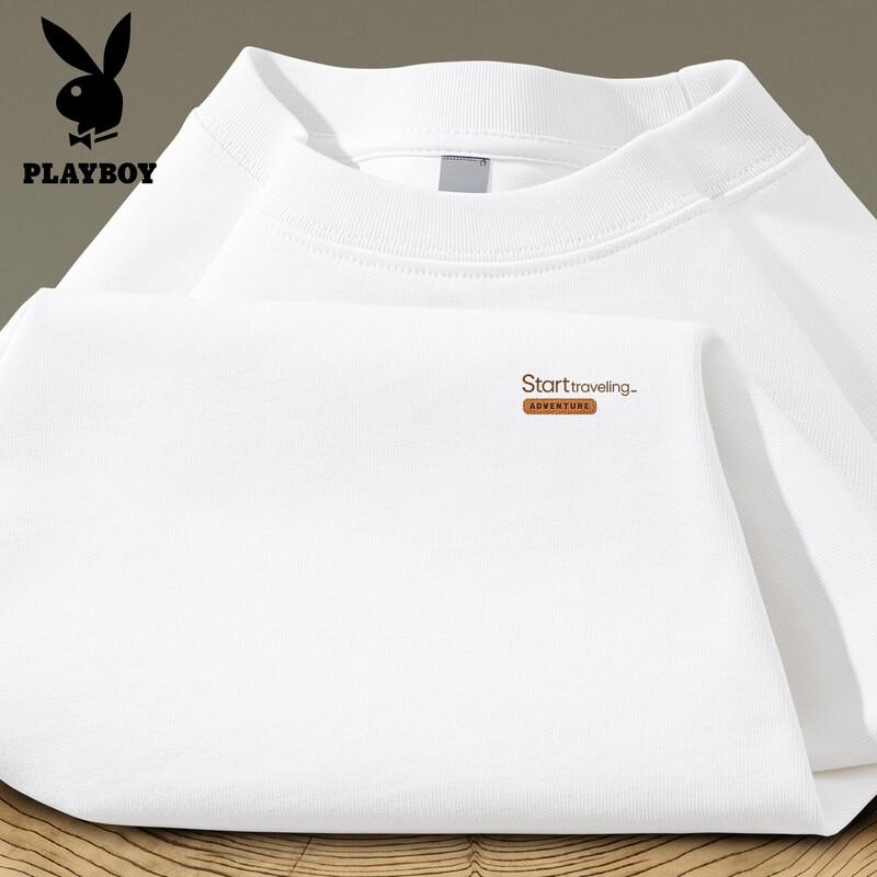 PLAYBOY Men's 2026 Loose Fit Pure Cotton Short Sleeve T-Shirt