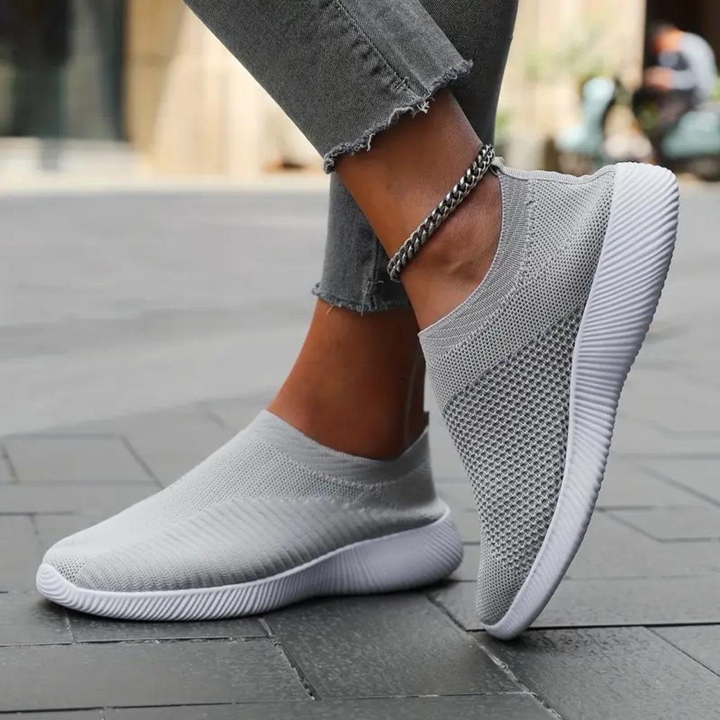 YRZL Womens Shoes Knitting Sock Sneakers Women Flat Shoes Casual Breathable Comfortable Slip on Flats Walking Shoes for Women