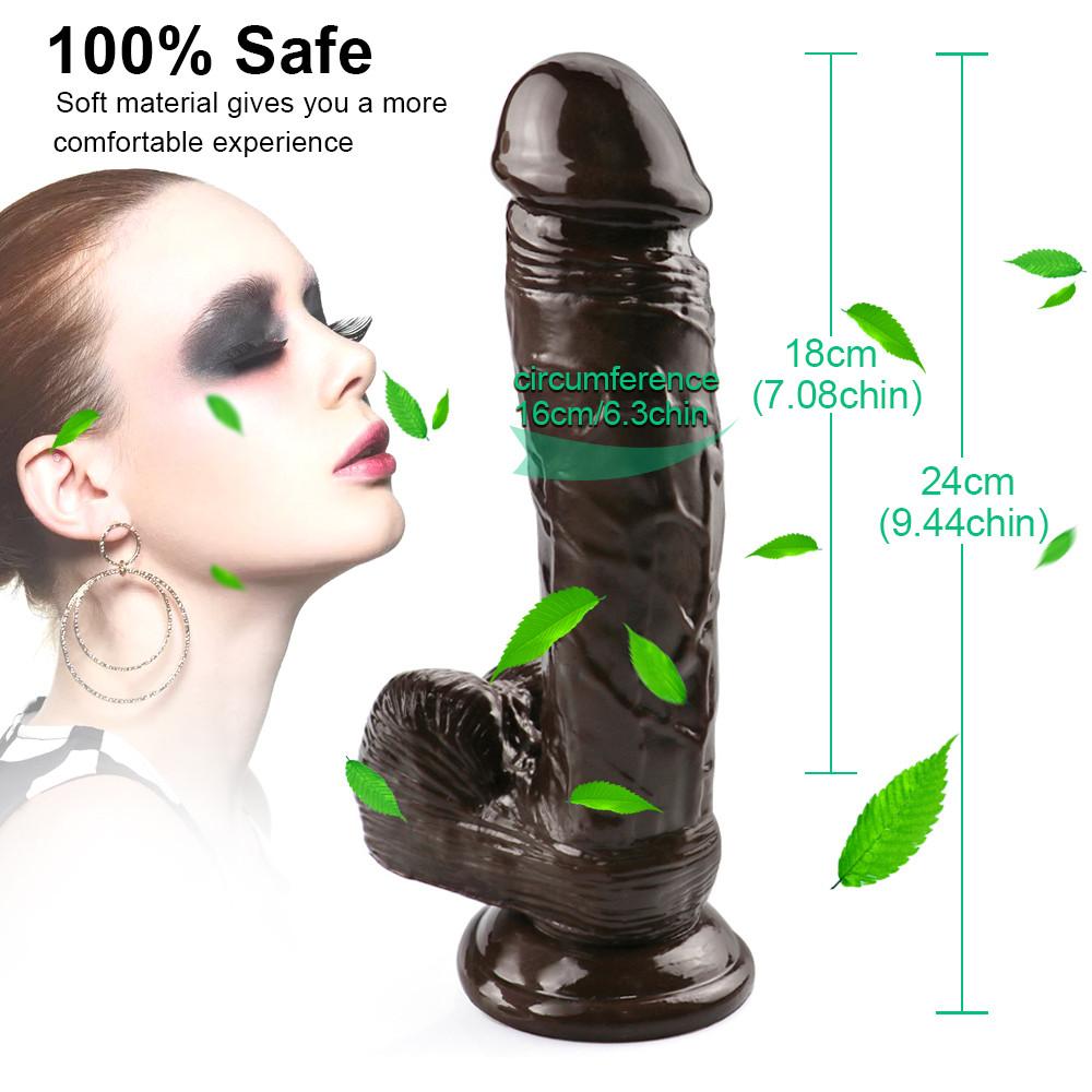 Brown Soft Penis Huge Big Dildo Realistic No Vibrator Suction Cup Sex Toys for Women Female Masturbation Adults Shop