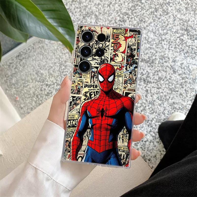 Marvel Spider-Man Comics Transparent Case For Samsung Galaxy S26 S25 Ultra S24 S22 S26 Plus S20 S23 S21 S25 FE 5G Clear Cover