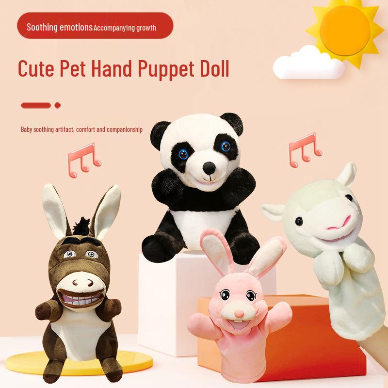 Panda Cartoon Hand Puppet Plush Toy for Parent-Child Interaction and Early Education