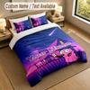 3Pcs Bedding Set Custom Name Text, 1 Sheet 2 Pillowcases Home Bed DecorCourage the Cowardly Dog
