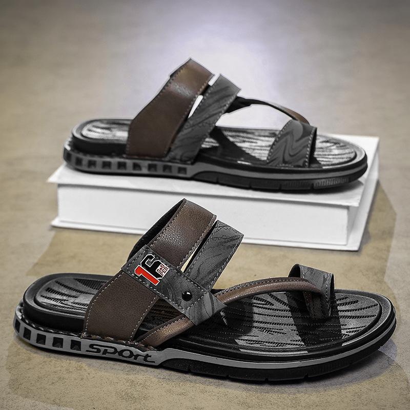 Factory straight hair Guangdong flip-flops summer wear non-slip men's slippers beach Korean version men's cold slippers