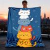 1pc Cats StackOutdoor Blanket, Soft And Comfortable Blanket, Casual Warm Outdoor Blanket, Good Birthday Gift Yy260328052