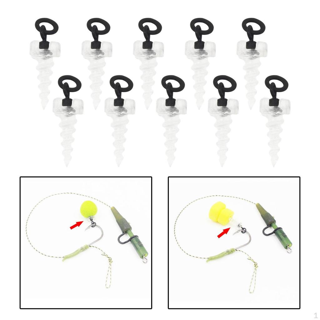 10 Pieces 15mm Boilie Screw Peg with Swivel Accessories Hook Surface Rig for Carp Fishing Boilies