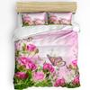 Piano Music Red Rose Flower Bedding Set 3pcs Duvet Cover Pillowcase Kids Adult Quilt Cover Double Bed Set Home Textile