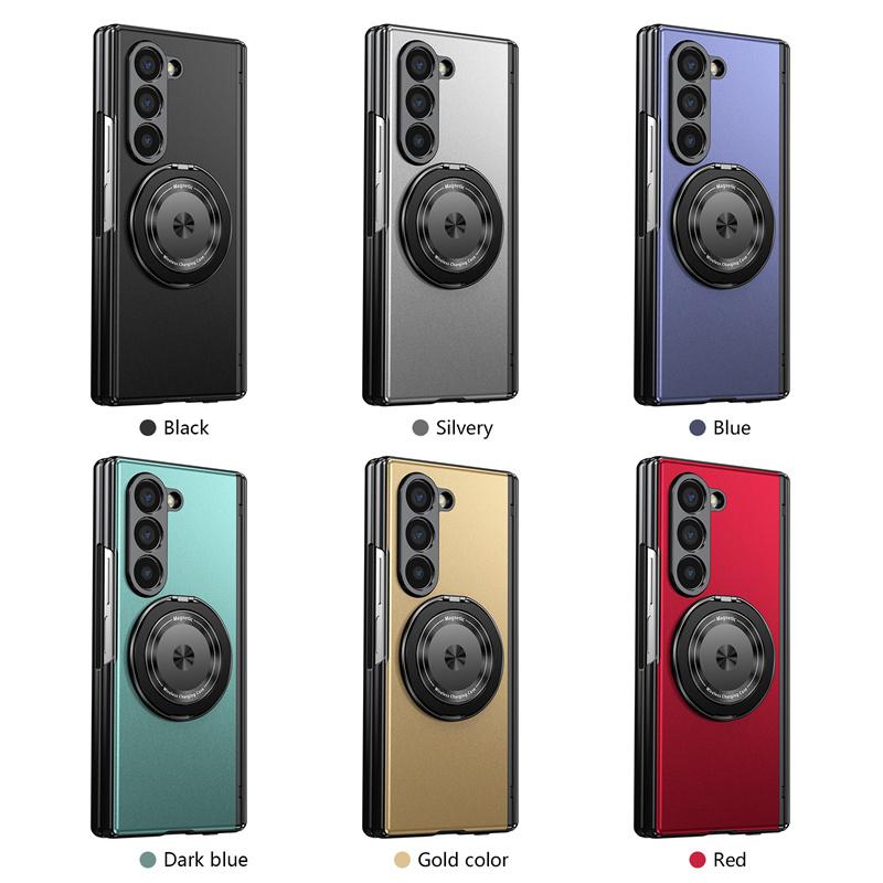 Matný jednobarevný kryt na telefon pro Samsung Galaxy Z Fold 6 5 4 3 Tvrdý obal Ochrana Nárazuvzdorná fólie Ochranný kryt s držákem