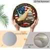 2D Flat, A Round Aluminum Anniversary Wall Decoration, Featuring Patriotic Art of The Statue of And The Capitol, Suitable for USA 250th Anniversary