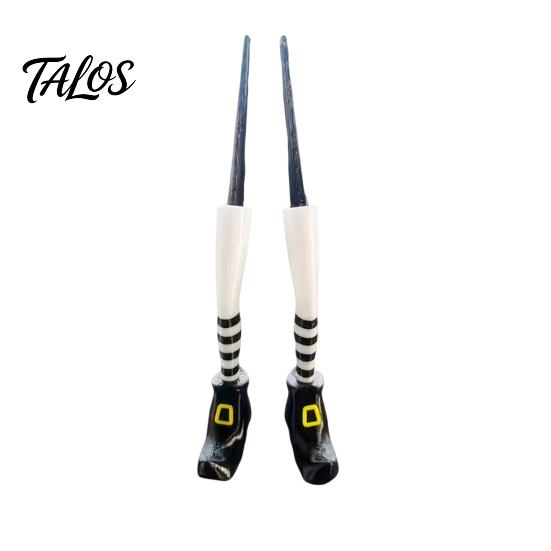 Talos 1 Pair Witch Legs Planter Decorations, Plastic Leg Insert Ornaments, Halloween Flower Pot Decoration for Outdoor Indoor Potted Plants