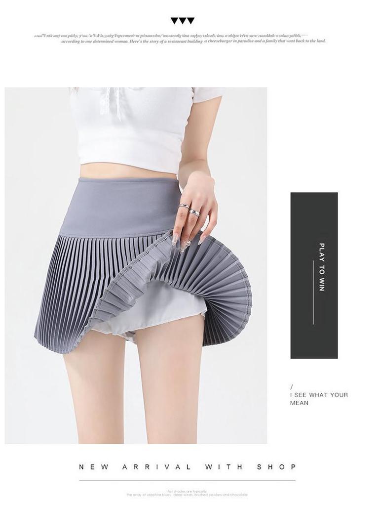 Aprikosenfarbener Damen A-Linien Rock mit hoher Taille und Falten - Kurze Frühlingsausgabe 2025