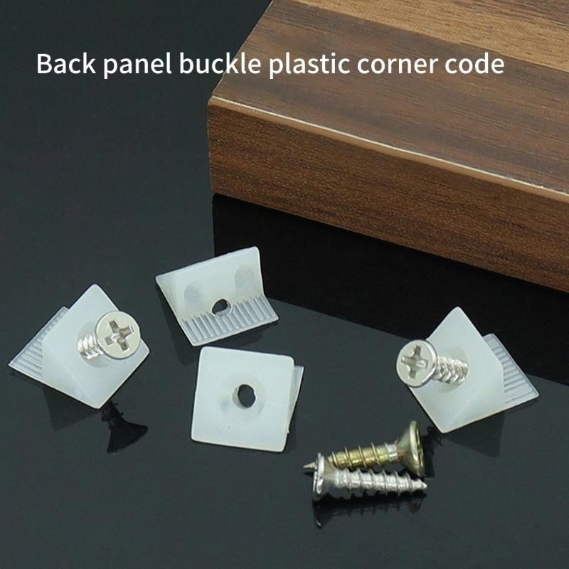 100/150Pcs Drawer Wedges with Screws Drawer Angles Code Bracket Fastener Fixing Mending Wedges for Repair Cabinets