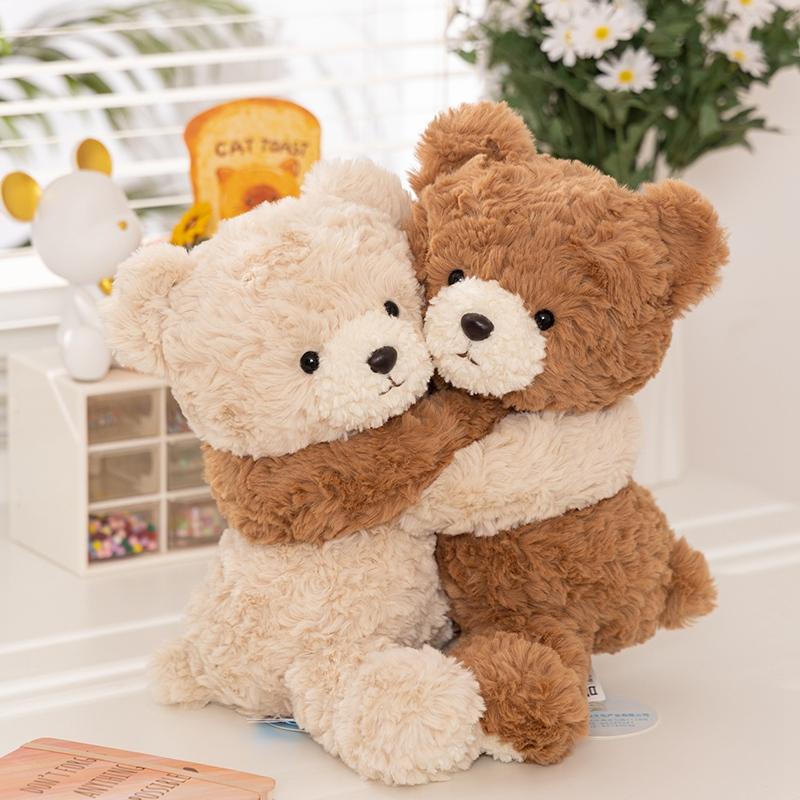 4 Styles Funny Magnetic Hugging Animal Plush Toys Fluffy Elephant Bear Capybara Rabbit Doll Creative Detachable Toys Room Decor