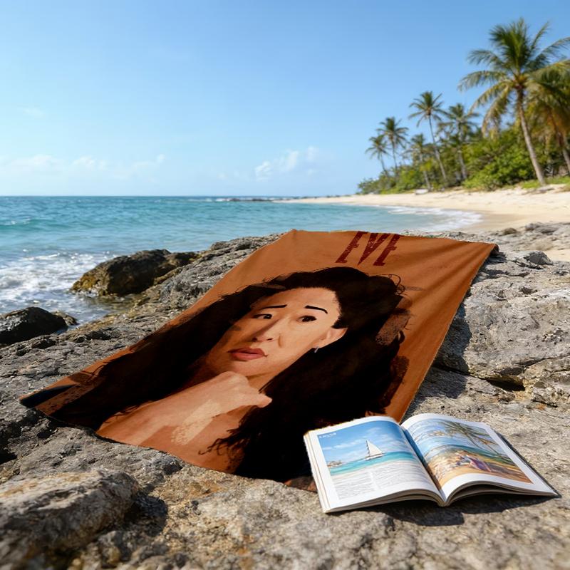 Ultra Soft Beach Towel with Killing Eve Theme,Ideal for Pool,Camping, Diving,Perfect Travel Essential, Vibrant Beach Towel.