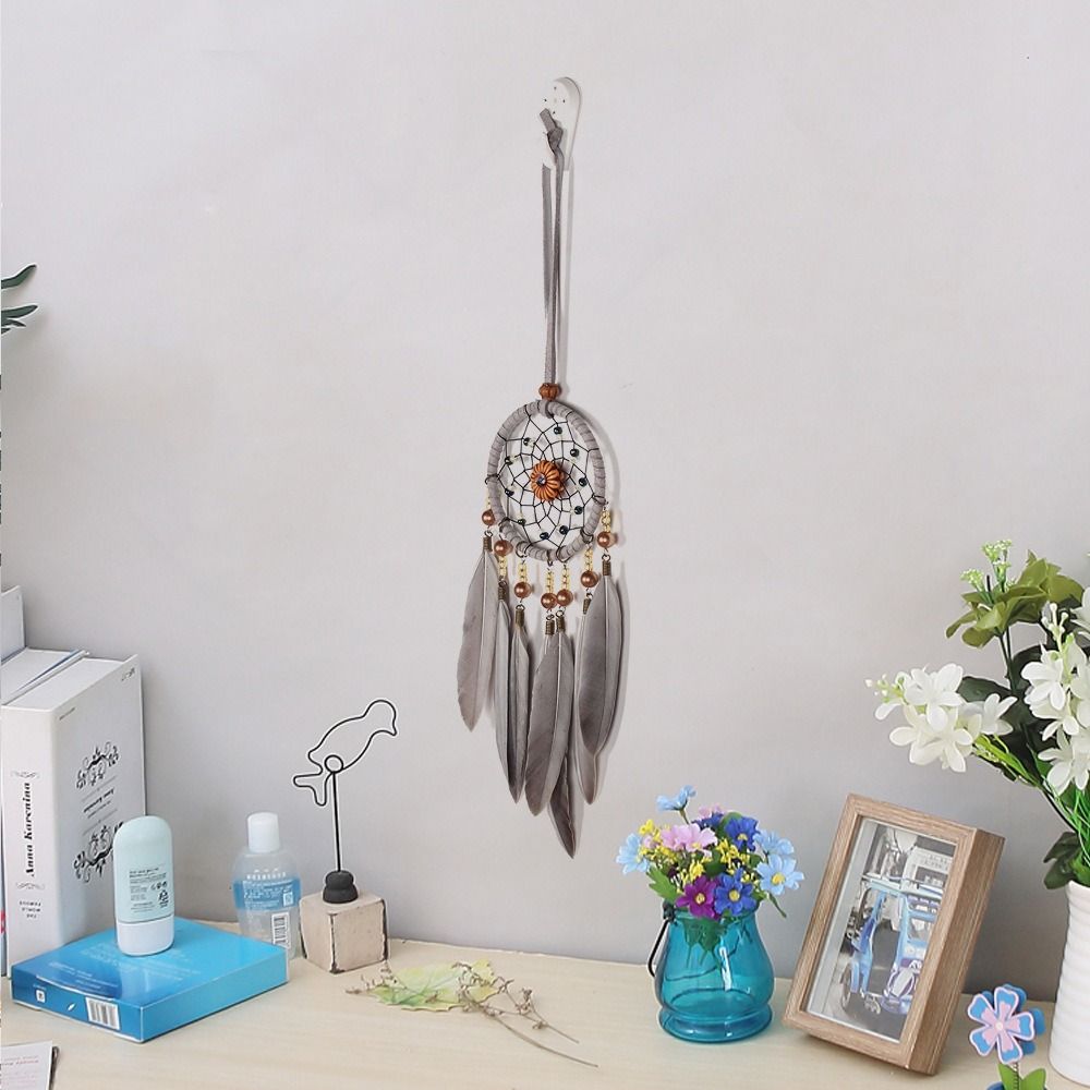 Fashion Feather Home Decoration Dream Catcher Grey Pumpkin Gear Dream Catching Net Pendant Home Wall Decoration Room