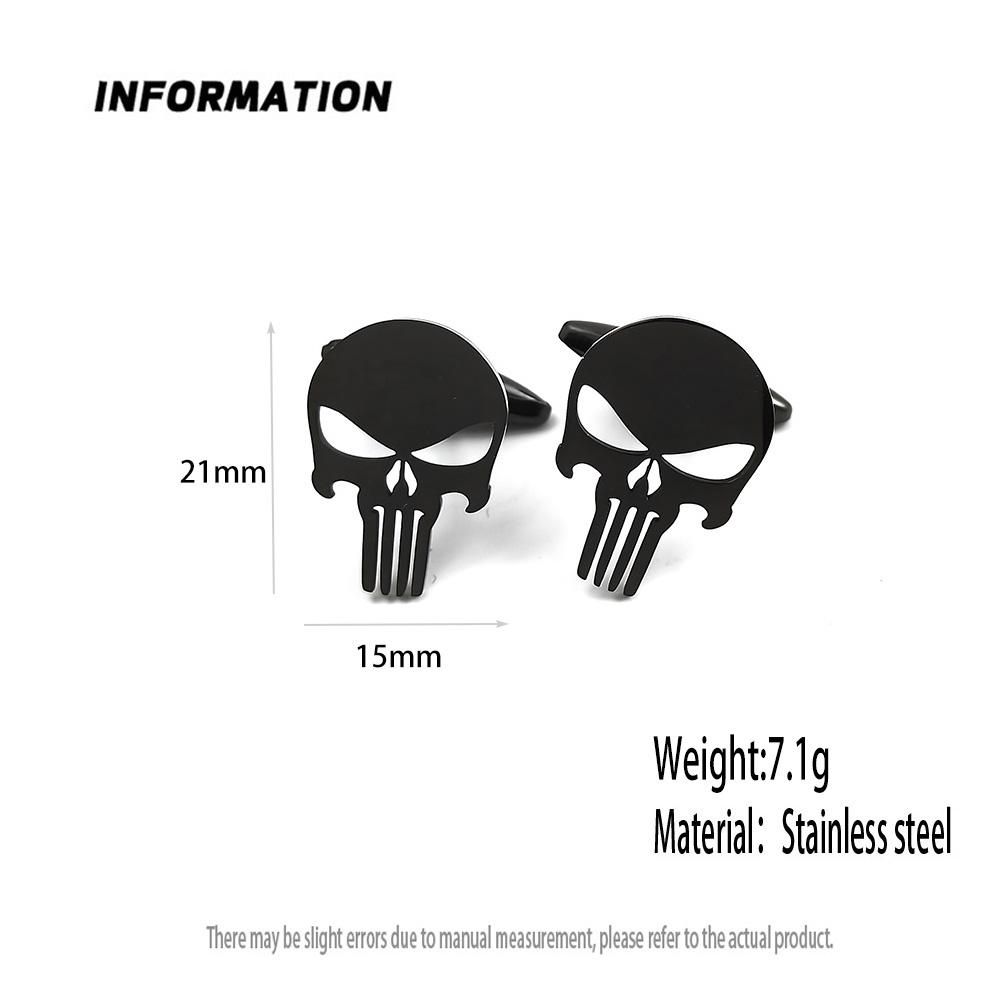 Trendy Skull Metal Suit Cufflinks, Men's Personalized Stainless Steel Badge, Jacket/backpack Decorations.