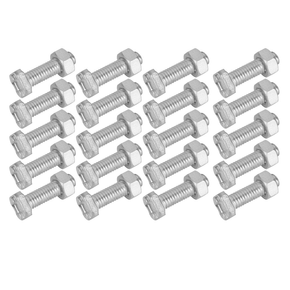 20 Set 22mm M6x22 Bolts and M6 Nut Aluminium Nuts & Bolts Set Tool Accessory for Greenhouse