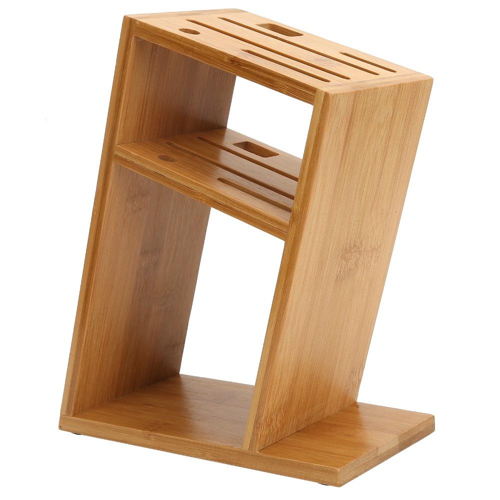Wood Knife Holder Wooden Color Kitchen Knife Storage Inclined Knife Holder  Kitchen Cutleries
