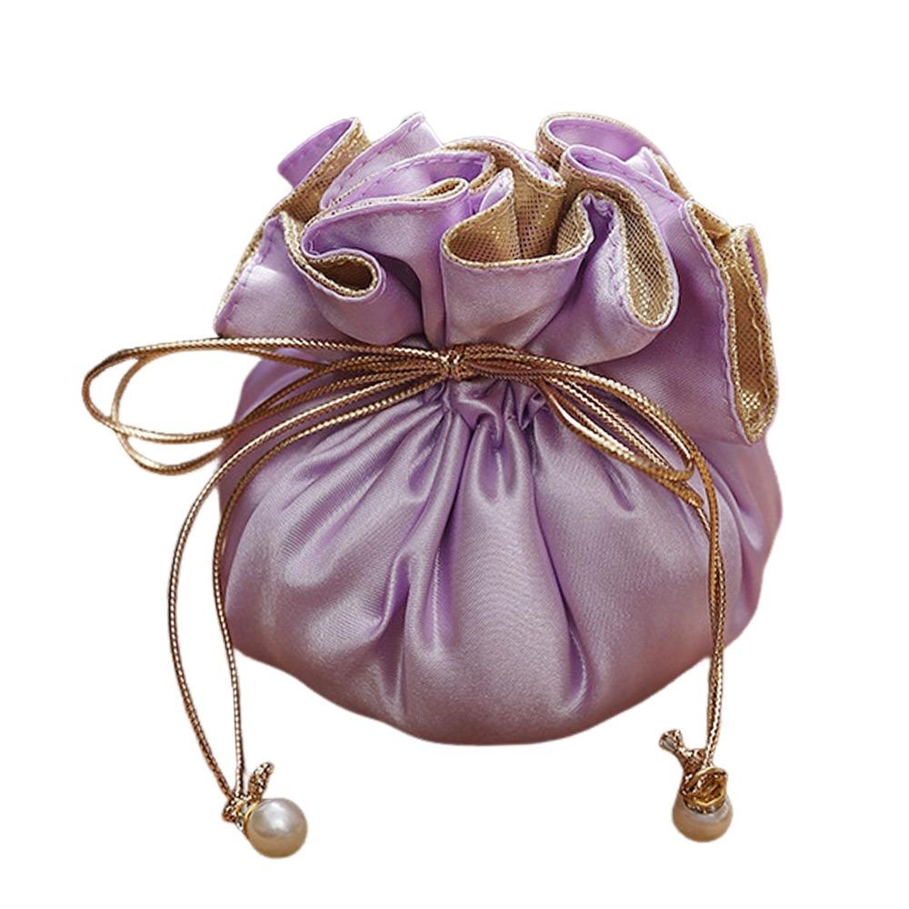 Light Luxury Drawstring Bag Exquisite Gift Bag Grace Jewelry Gift Bag for Gift Wrapping фиолетовый