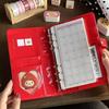 Retro Red Heart Polka Dot A6 Loose Leaf Notebook – Stylish Portable Journal Diary for Students, High Appearance Travel Noteboo