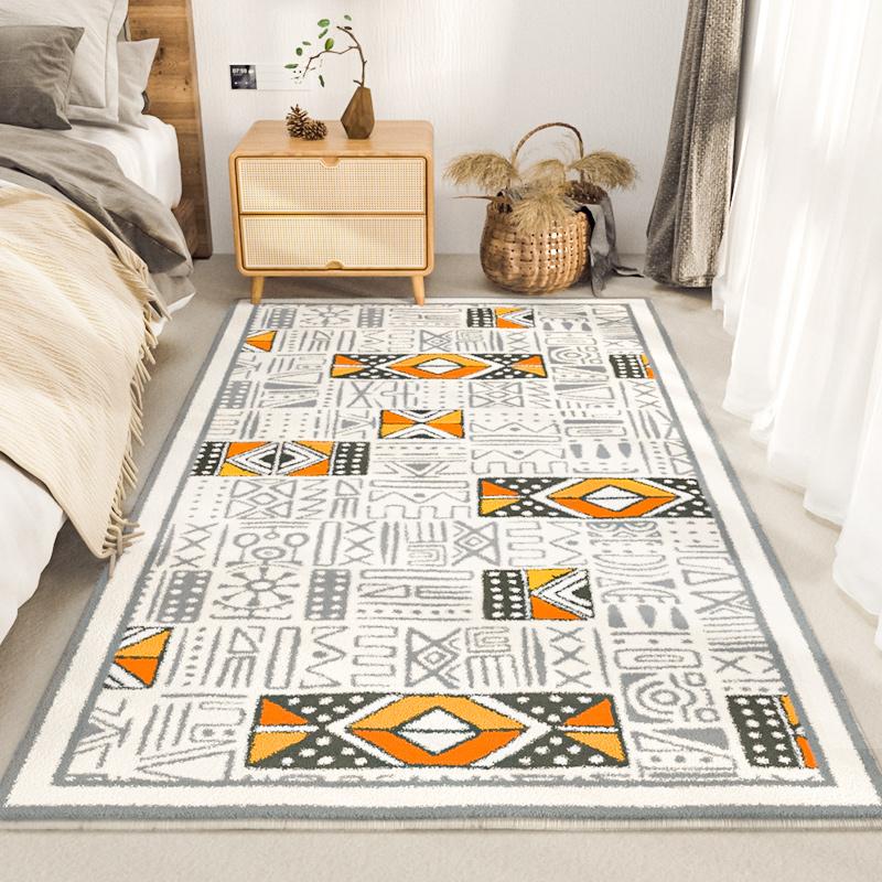 Simple Style High-Grade Geometric Rhombus Pattern Living Room Coffee Table Rug Bedroom Side Cushion Home Decoration