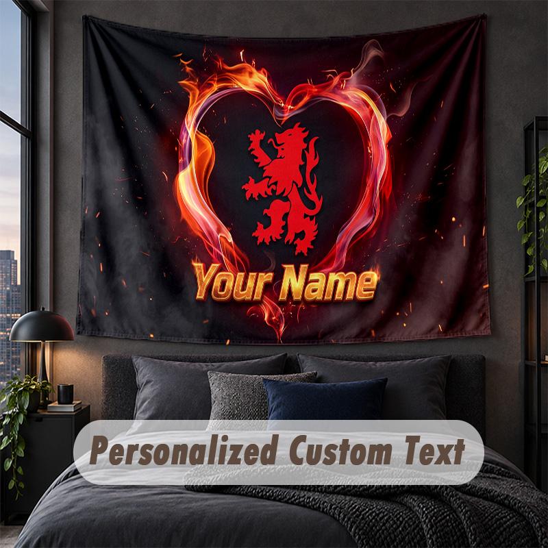 Tapisserie avec texte de nom personnalisé, Suspension murale décorative Middlesbrough FC, Tapisserie de fond pour maison chambre à coucher