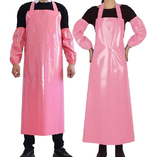 ELEBOX Waterproof Oil Proof Bib Apron Utility Apron Chemical Resistant Apron with Sleeve Work Apron Ultra Lightweight