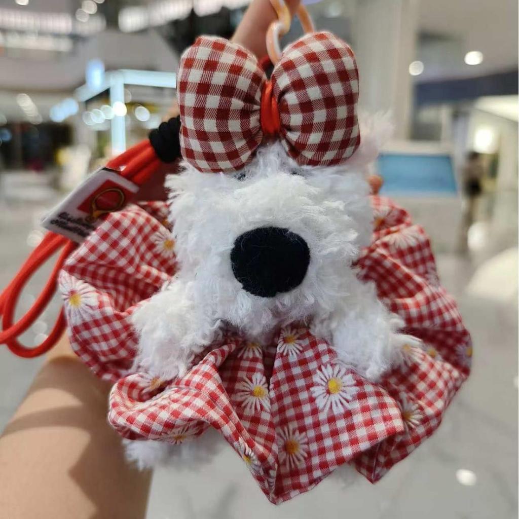 B181 Rustic West Highland White Terrier Dog Pendant & Keychain Plush Toy Gift