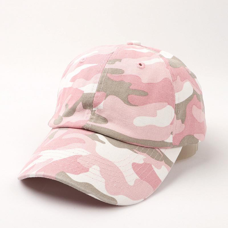 Cotton Washable Camouflage Baseball Cap With Curved Brim For Summer Casual Wear