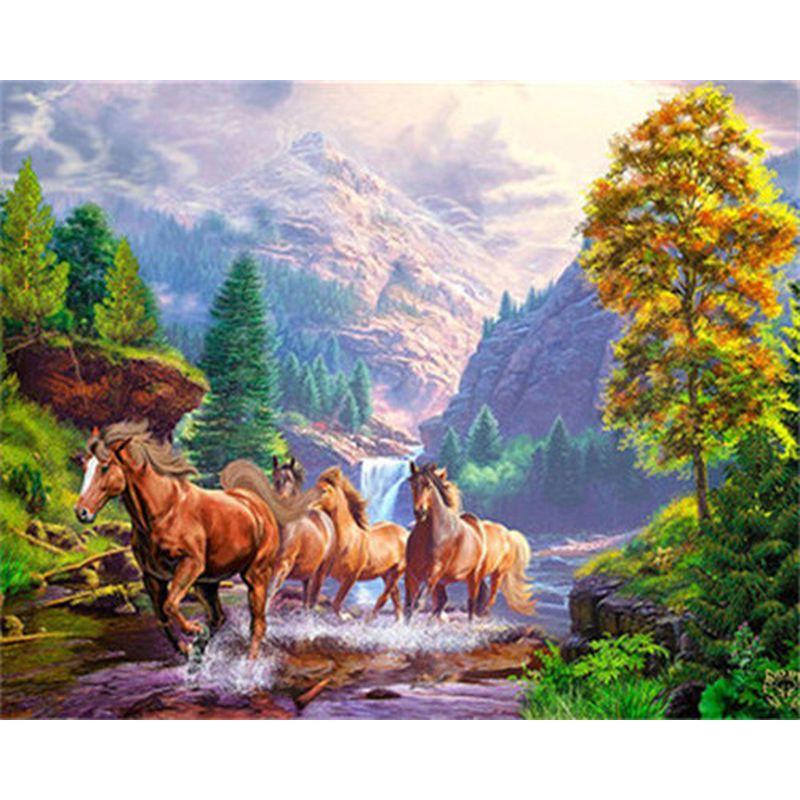 5D Diamond Painting Animals Cross Stitch Full Round Drill Painting Embroidery Craft Home Decor