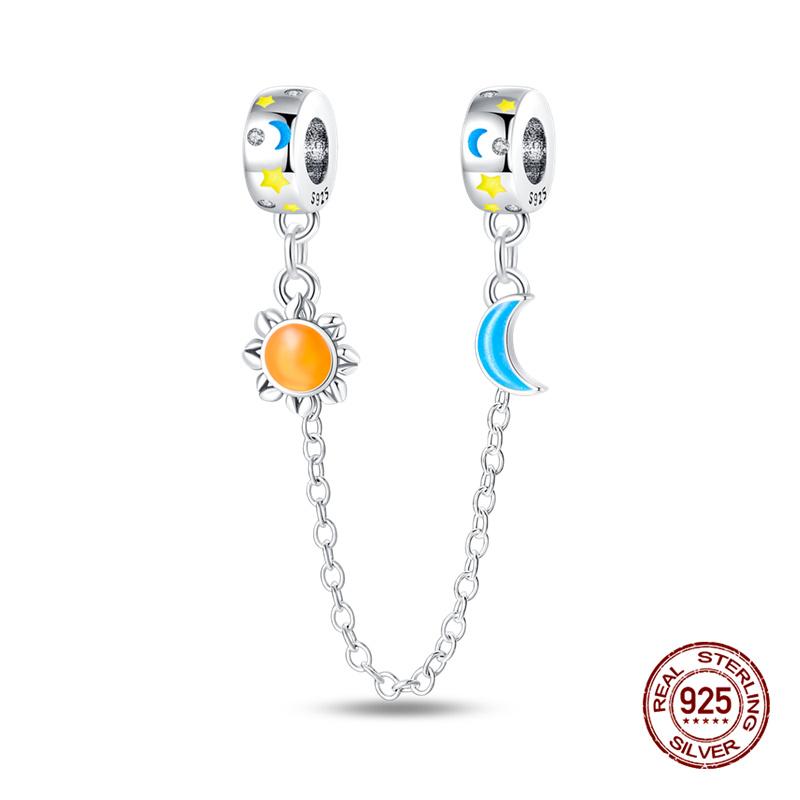 Charmscopper Splittable Sun & Moon Dangle Charms Beads Fits 3Mm Original Bracelet Necklace Womens Diy Fine Jewelry Gift